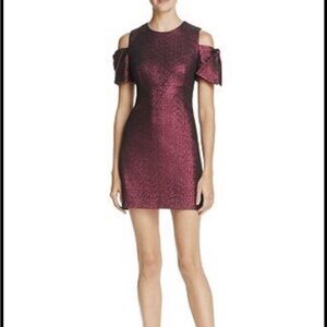 Milly purple metallic mod shift dress